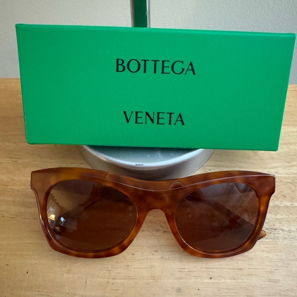Bottega Veneta Brown Rectangular Sunglasses